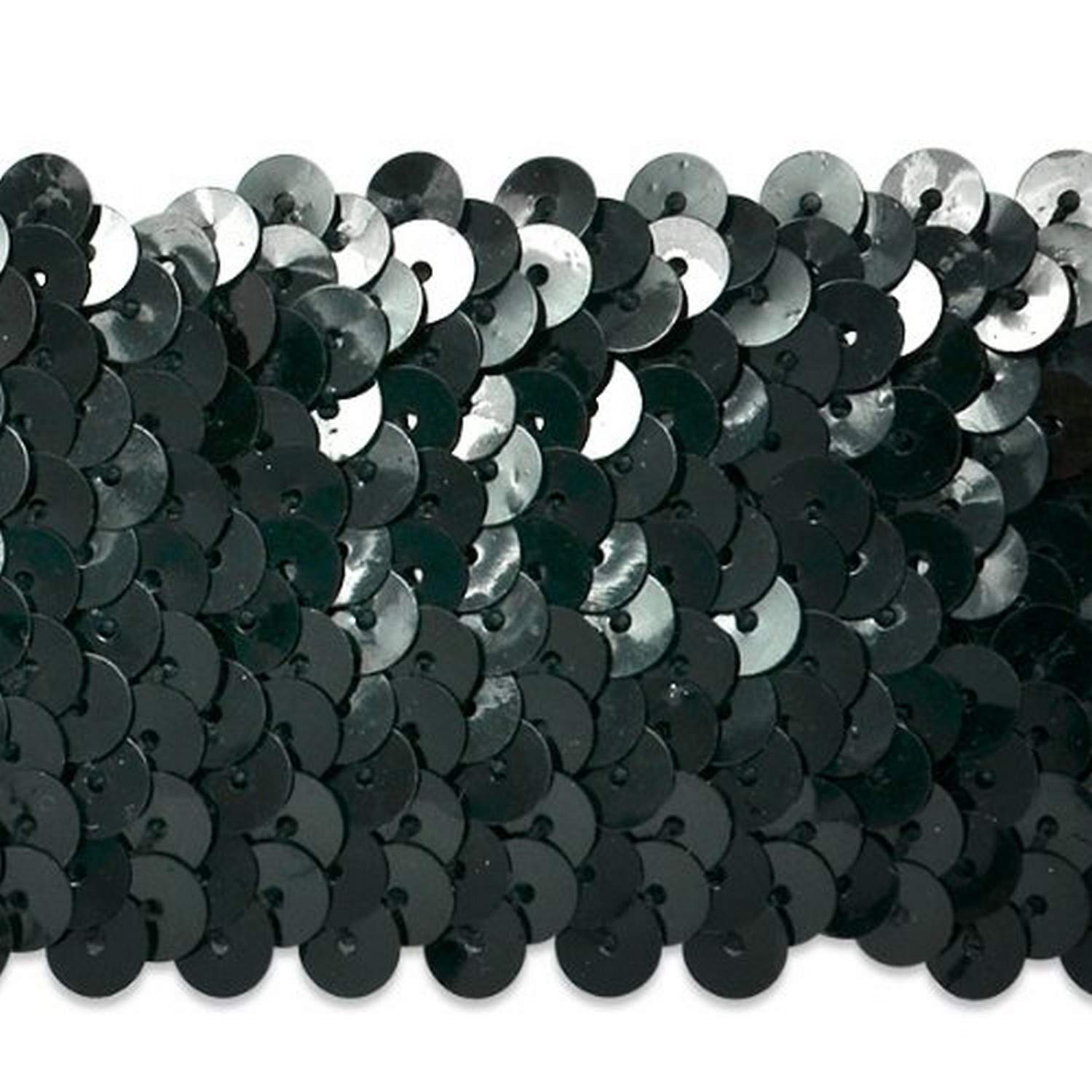 Expo International 10-Yard of 5-Row Metallic Stretch Sequin Trim, 1-3/4-Inch, Black