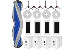 LIWOOWE 19 PCS Vacuum Accessories for ECOVACS DEEBOT T30S/ T30S Combo/ T30S Pro/ N30 Omni/ N30 PRO Omni/ T30S Care Cleaner Robot, 1 Main Brush, 6 Side Brushes, 4 Mop Cloth Pads, 4 Hepa Filters, 4 Dust Bags