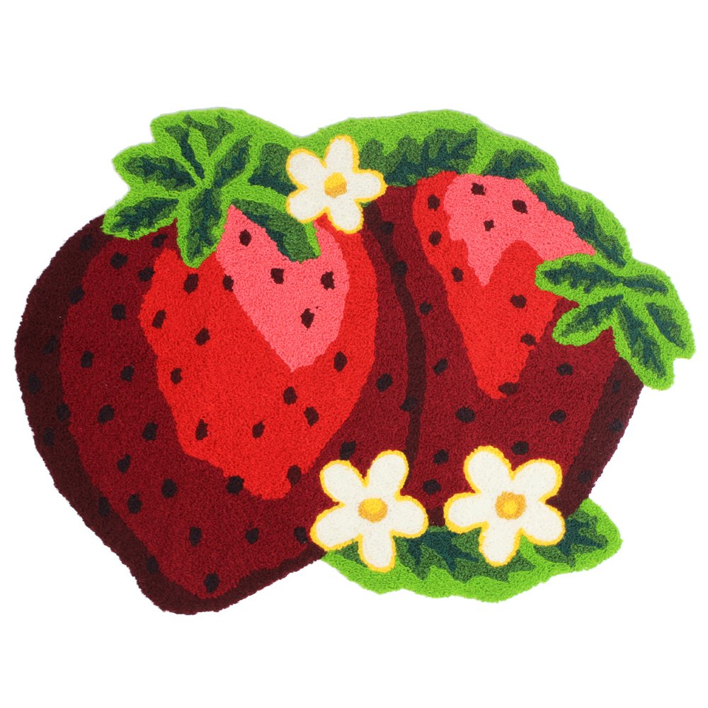 Amazoncom KEPSWET Morden Acrylic Red Strawberry Bath Rug Mat Fruit