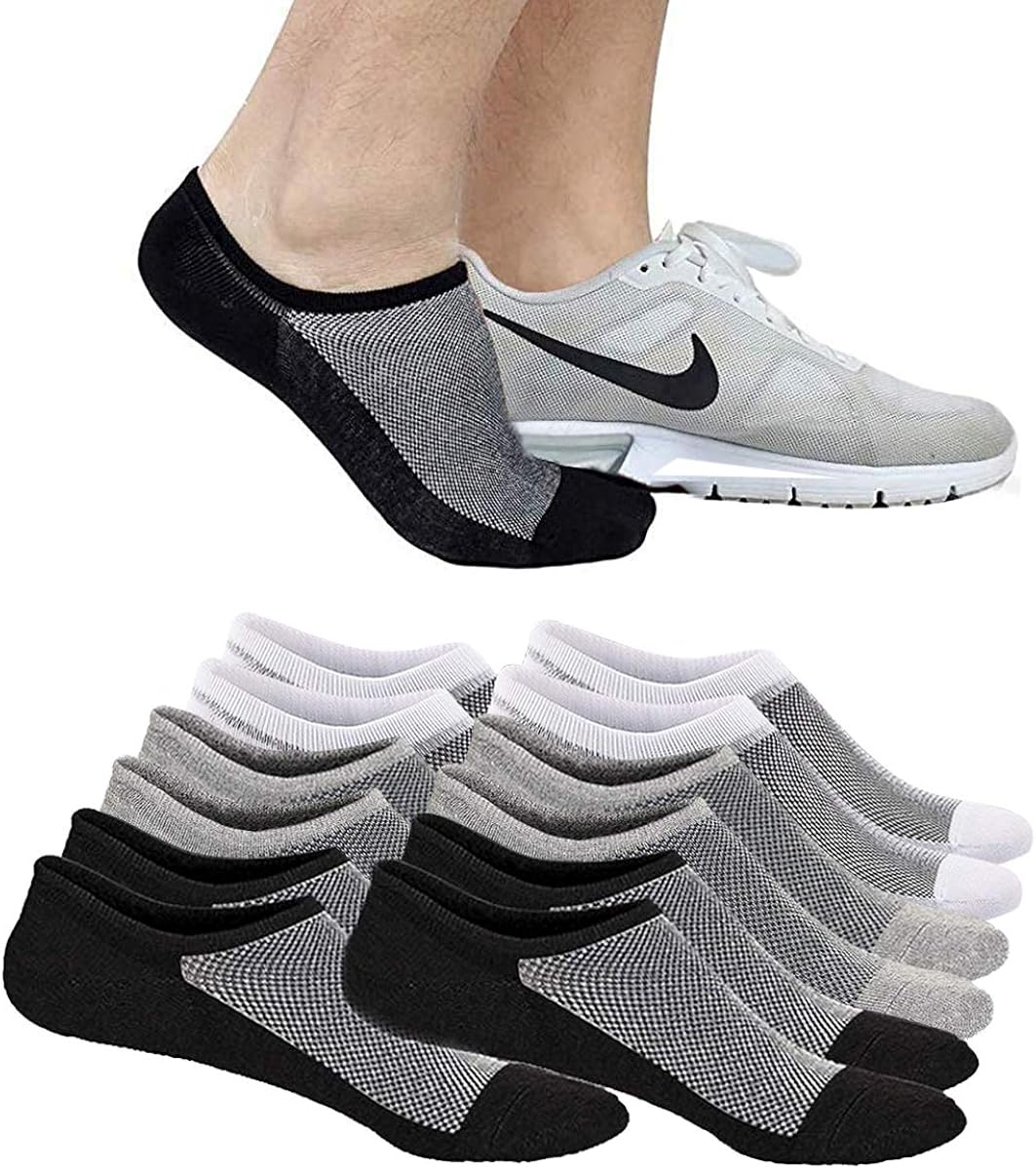 6 Pairs Mens Ankle Athletic Socks, Low Cut Breathable Running Socks