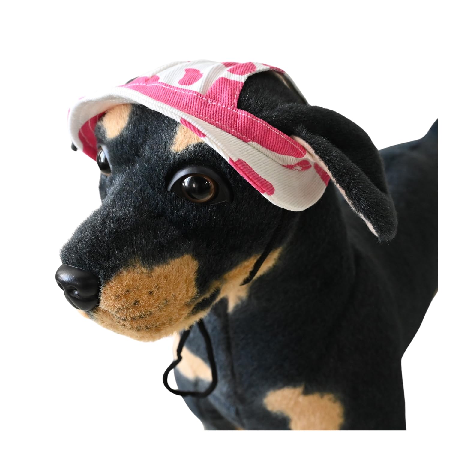 BT Bear Dog Bucket Hats, Cotton Casual Dog Round Cap with Ear Hole, Adjustable Outdoor Travel Sun Protection Sport Hat for Cat Small Medium Dogs Pink L