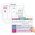 Aizweb 12 Pack Place Value Dry Erase Board Card,12" x 9"Regrouping Base Ten Small Whiteboard Math Manipulatives Addition Subtraction Game for Student Classroom Must Have Homeschool Teacher Supplies