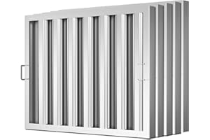 Stainless Steel Commercial Kitchen Hood Filter 24.5W x 19.5H Inch Range Hood Baffle for Grease Rated Commercial Kitchen Exhau