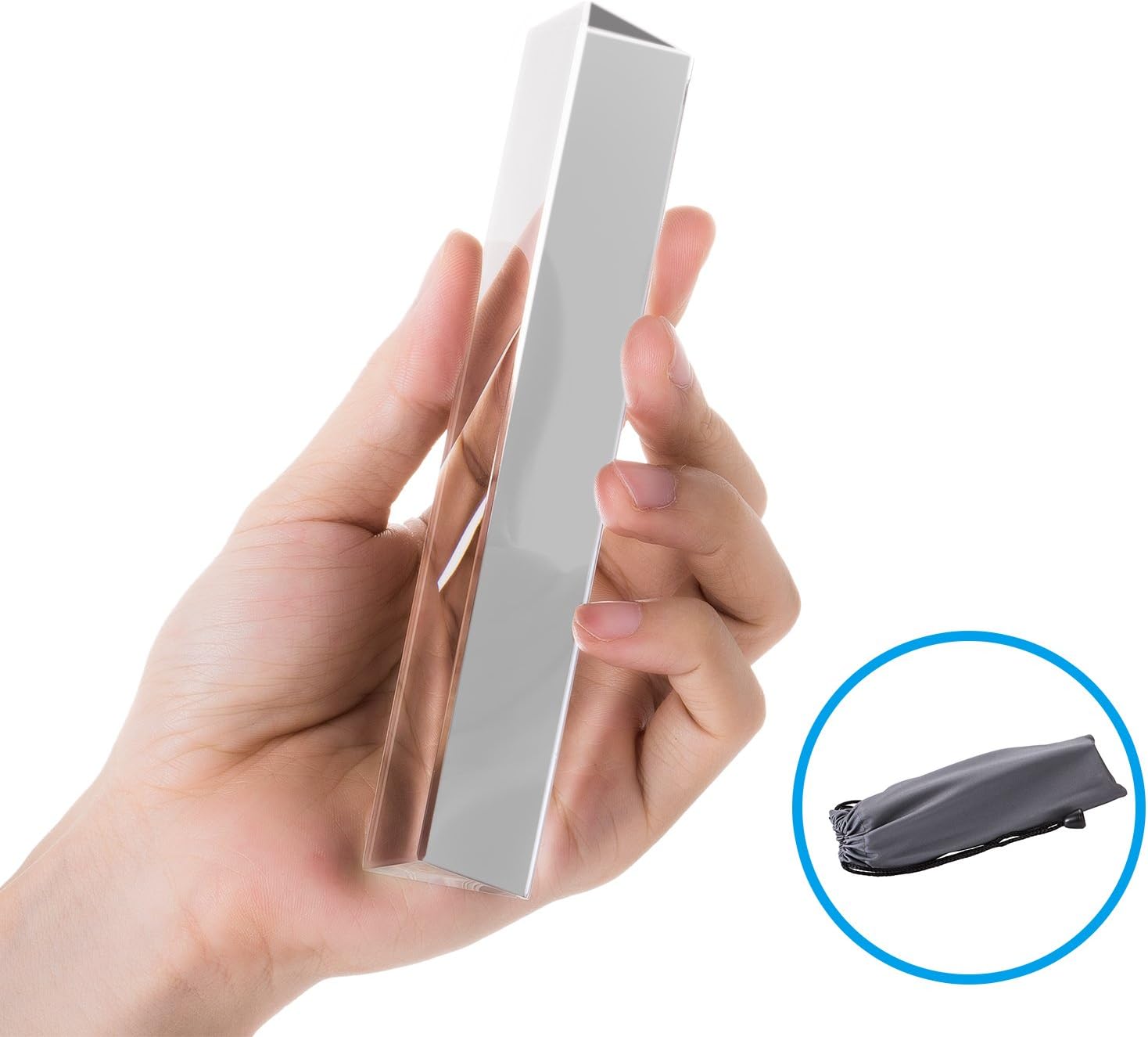 Occer Photography Prism Triangular Crystal Optical Glass Portable Rainbow Maker Refractor for Photography,Teaching,Experiments,Spectrum Physics,Decoration,Gifts with a Carry Bag