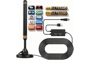 AQUARIO TV Antenna Indoor Antenna for Smart TV for Long Range Reception and All Smart TVs HD Digital Antenna with Amplifier Signal Booster for Local Channels Supports 4K 1080p-Orange