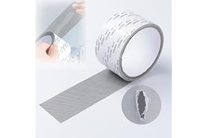 Vakerga 2024 New Strong Adhesive Screen Repair Tape, Screen Repair Kit Window Screen Repair Tape, Fiberglass Screen Tape Mesh Repair Suitable (5cm x 200cm) for mesh Doors and Windows Black