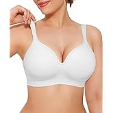 Popilush Wireless Push Up Bra - Seamless Bras for Women No Underwire Supportive Minimizer Bra Full Coverage Bralette