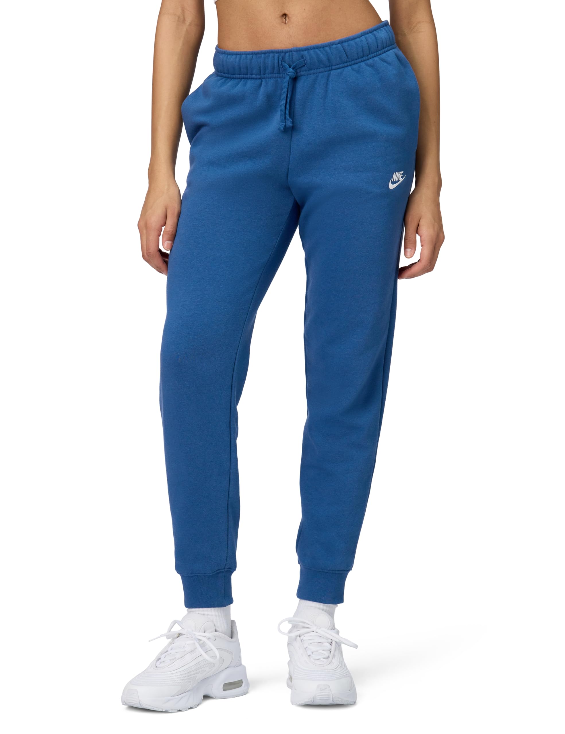 Nike Women's Sportswear Club Fleece Mid-Rise Joggers, Mystic Navy/White, XX-Large Image