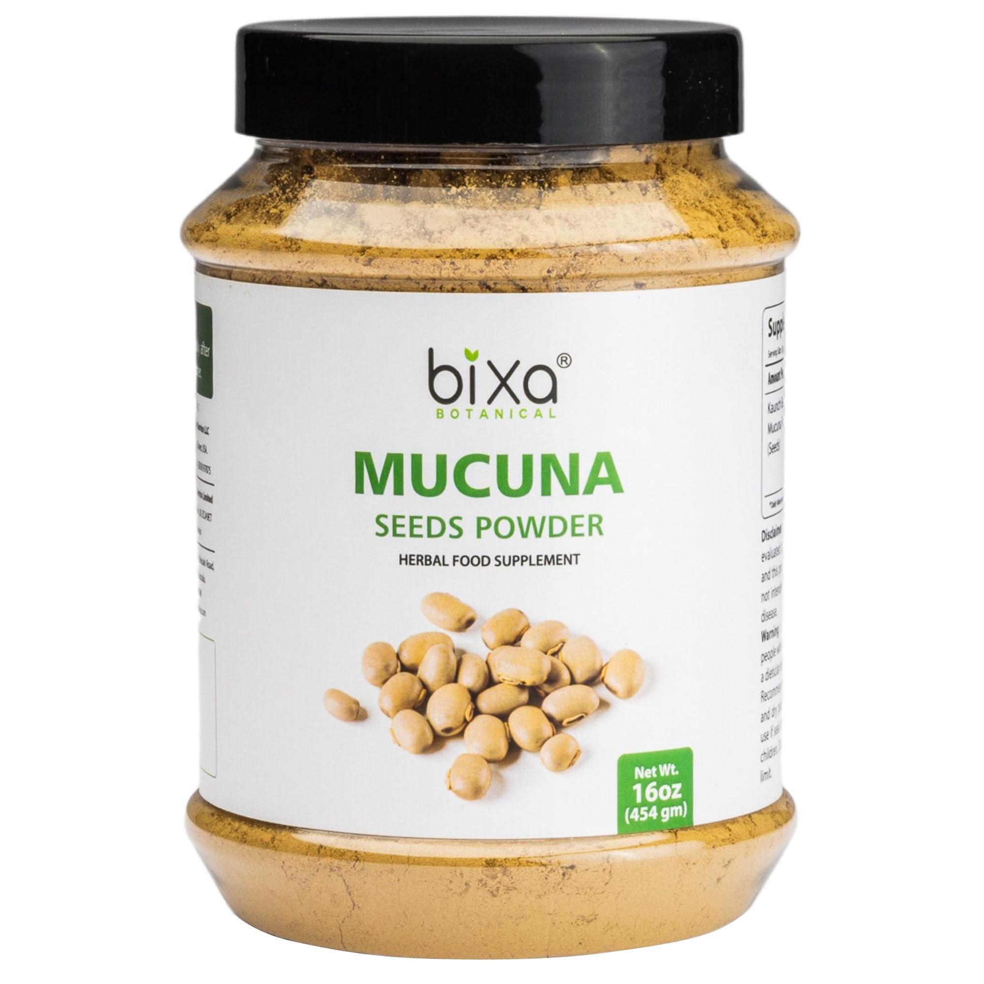 Photo 1 of (BB: 2028) bixa BOTANICAL Mucuna Pruriens Powder | Velvet Bean Powder | Kapikacchu | Kaunch Beej | Ayurvedic Herbal Supplement ? Energy Booster | 1 Pound / 16 OZ | Gluten Free, Non-GMO, Steam Treated, Vegan,