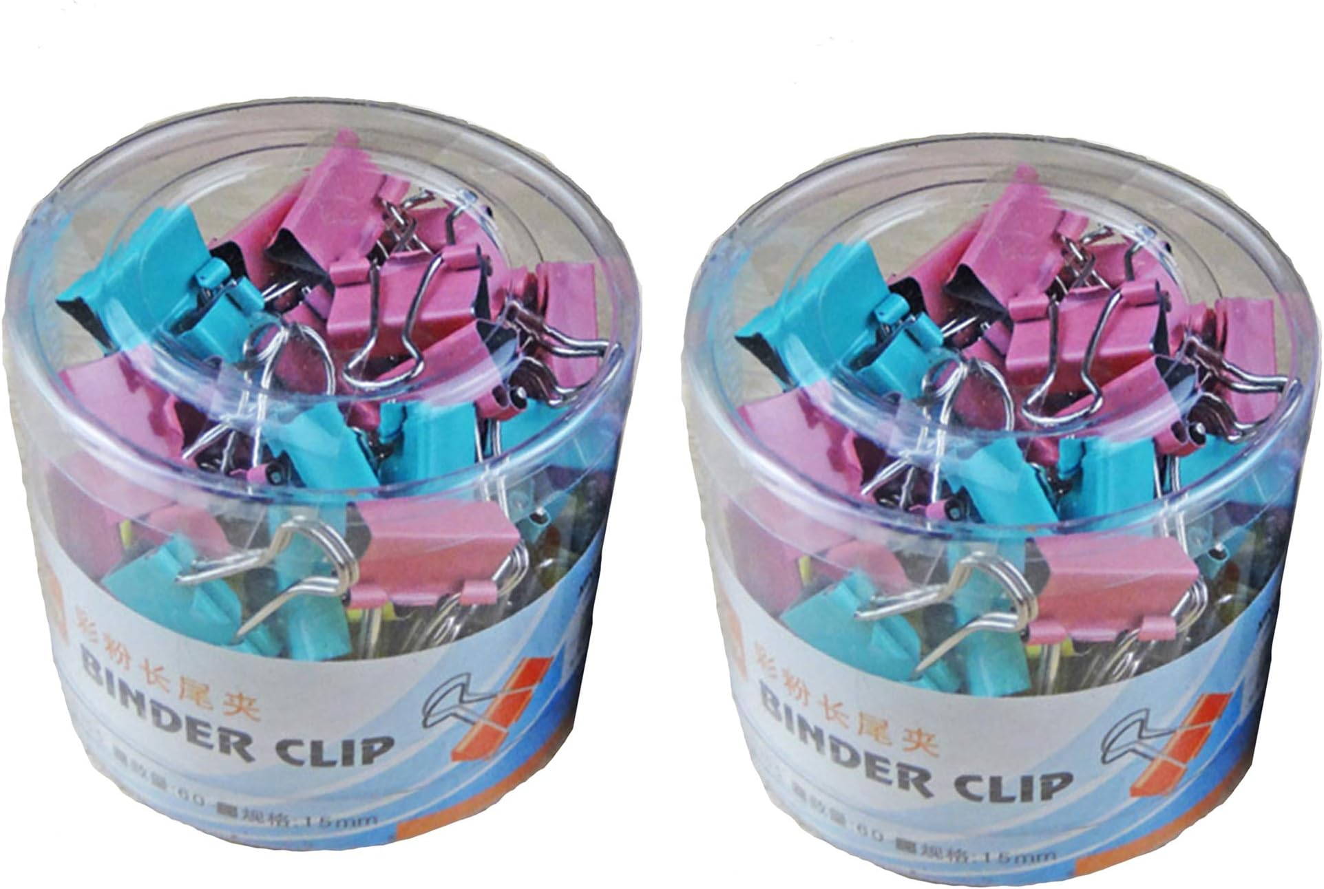 CaLeSi Metal Foldback Clips Office Organize Mixed Color Mini Metal Binder Clips for School Home Office Organiser (15mm/ 60 Pieces x2)