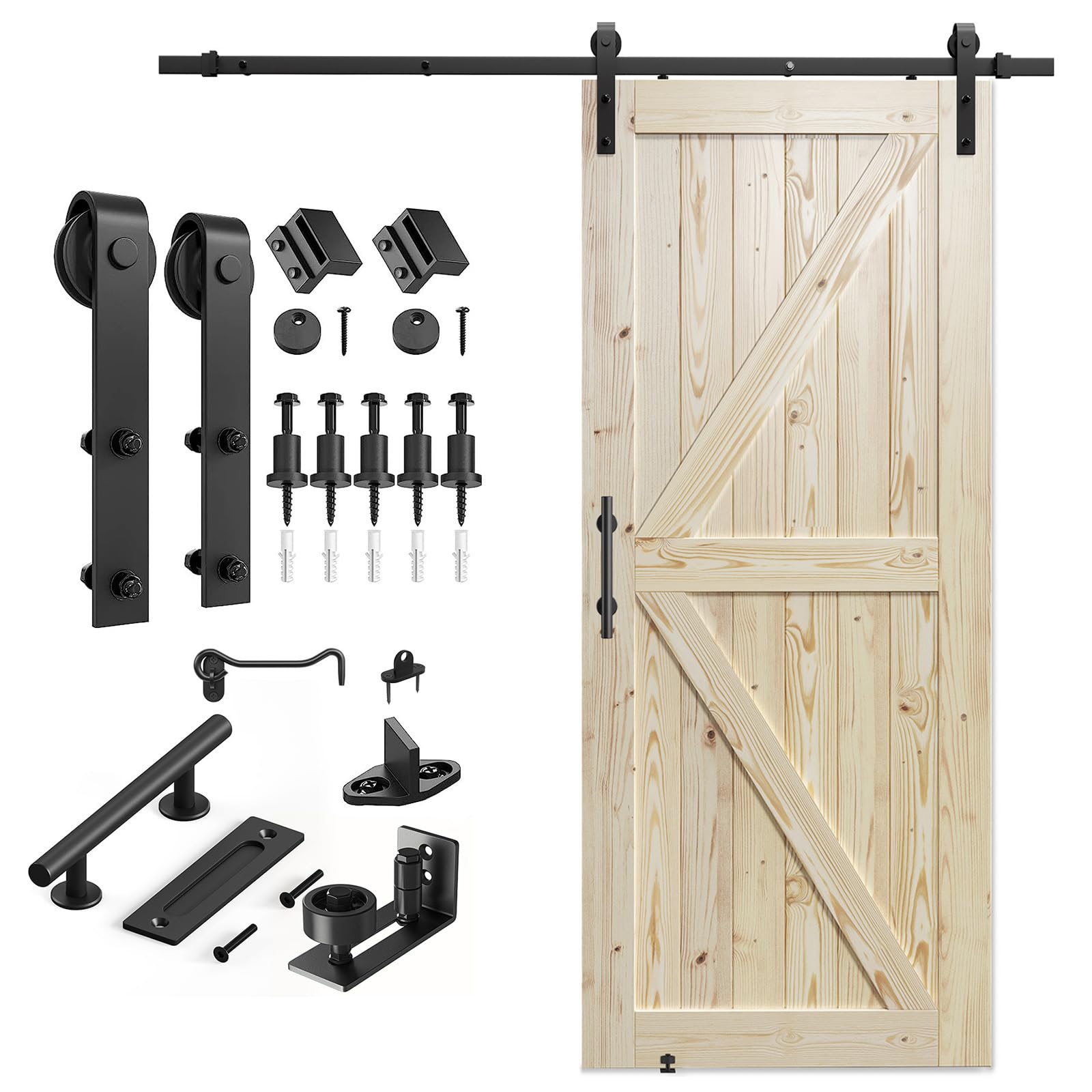 SMARTSTANDARD 38in x 96in Sliding Barn Door with