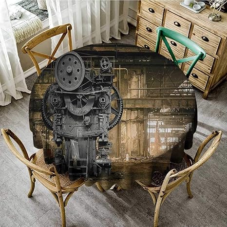 Familytaste Round Tablecloths Industrial Decor Collection