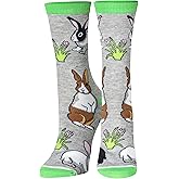 Crazy Socks – Bunny Print Crew Socks - Cute Animal Novelty Socks - Size for Men, Women & Kids - Cozy Daily Wear with a Fun Twist- Perfect Cool Sock for Animal Lovers & Rabbit Owners