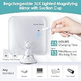 B Beauty Planet 30x Magnifying Lighted Vanity Mirror Wall Mounted 360° USB view 6