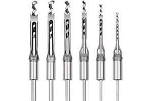 WYNNsky Hole Mortise Chisel Drill Bit Tools, Size 1/4’’ 5/16’’ 3/8’’ 1/2’’ 9/16’’ 5/8’’