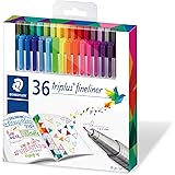 Staedtler Color Pen Set, Set of 36 Assorted Colors (Triplus Fineliner Pens)