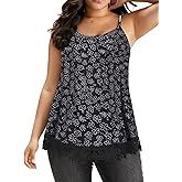 Plus Size Tank Tops for Women 2025 Summer Sleeveless Top Lace Trim Extender Camisole Cami Dressy Loose Shirt