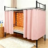 Winmist Glimpse 2 Panels Pink Bottom Bunk Bed Curtains Blackout,1.5m Dorm Canopy Privacy Screen for Loft Bed,College Room Decor - Bunk Bed Curtains &amp; Bed Privacy