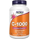 NOW Foods Supplements, Vitamin C-1,000 with Rose Hips, Sustained Release, Antioxidant Protection*, 250 Tablets