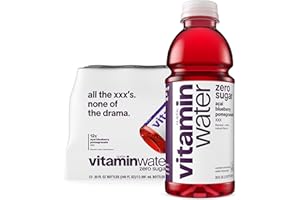GLACEAU VITAMINWATER vitaminwater XXX Acai-Blueberry-Pomegranate Zero Sugar, Flavored Water Beverage, 20 fl oz Bottles, 12 Pack