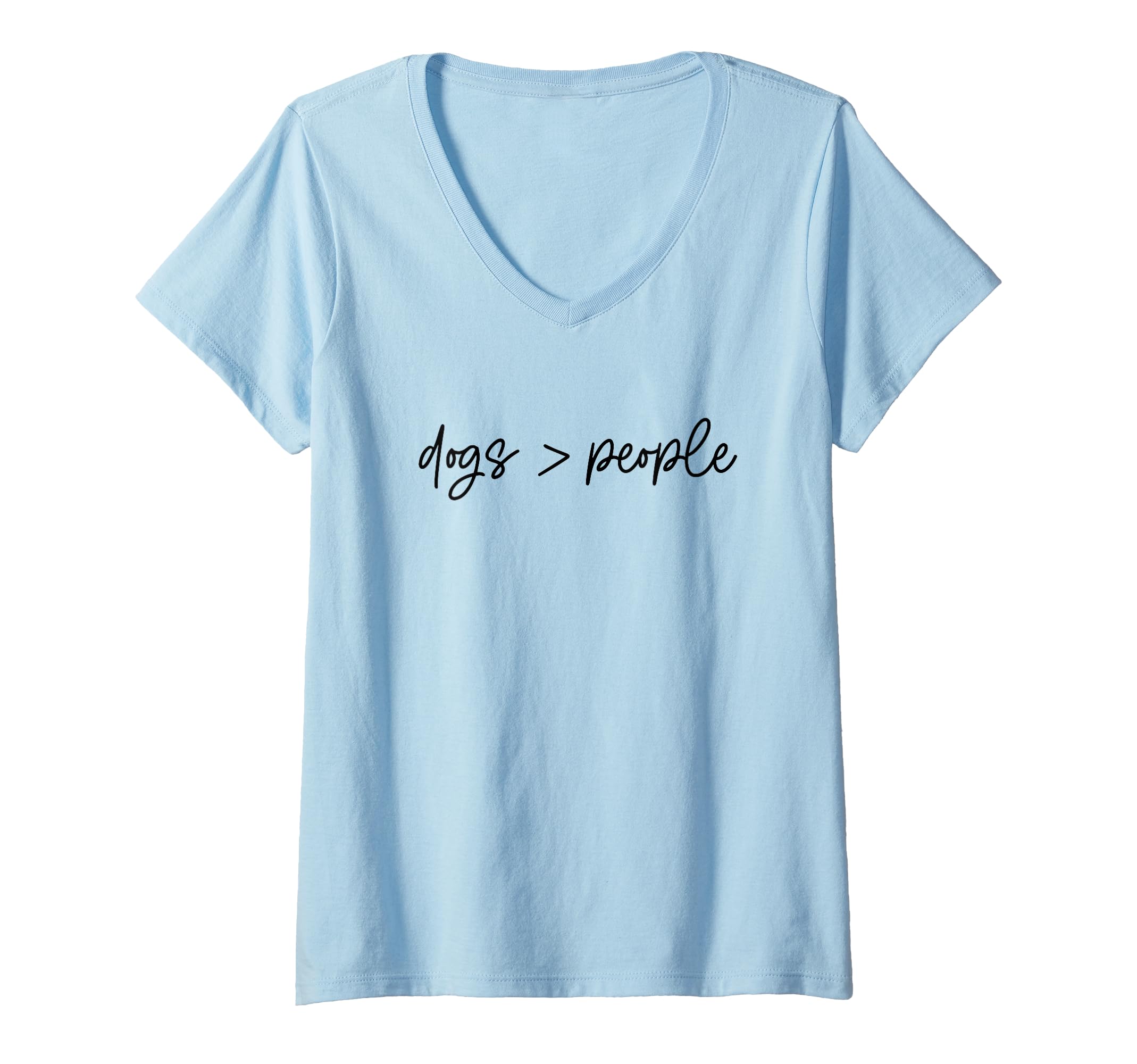 Womens DOGS > PEOPLE Animals are greater than Humans Funny Dog Meme V-Neck T-Shirt