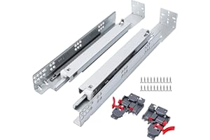 LONTAN 1 Pair 15 Inch Undermount Drawer Slides Soft Close Full Extension Drawer Slides with 3D Adjustable Lock Device and Rear Mounting Brackets,Concealed Bottom Mount Drawer Runners, 100 LB Capacity