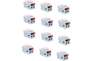DIYTECH Speaker Keystone Jack – Spring Loaded Speaker Jack for Keystone Wall Plate, Female to Female, for Home Theater Wall Plates - White (12-Pack)