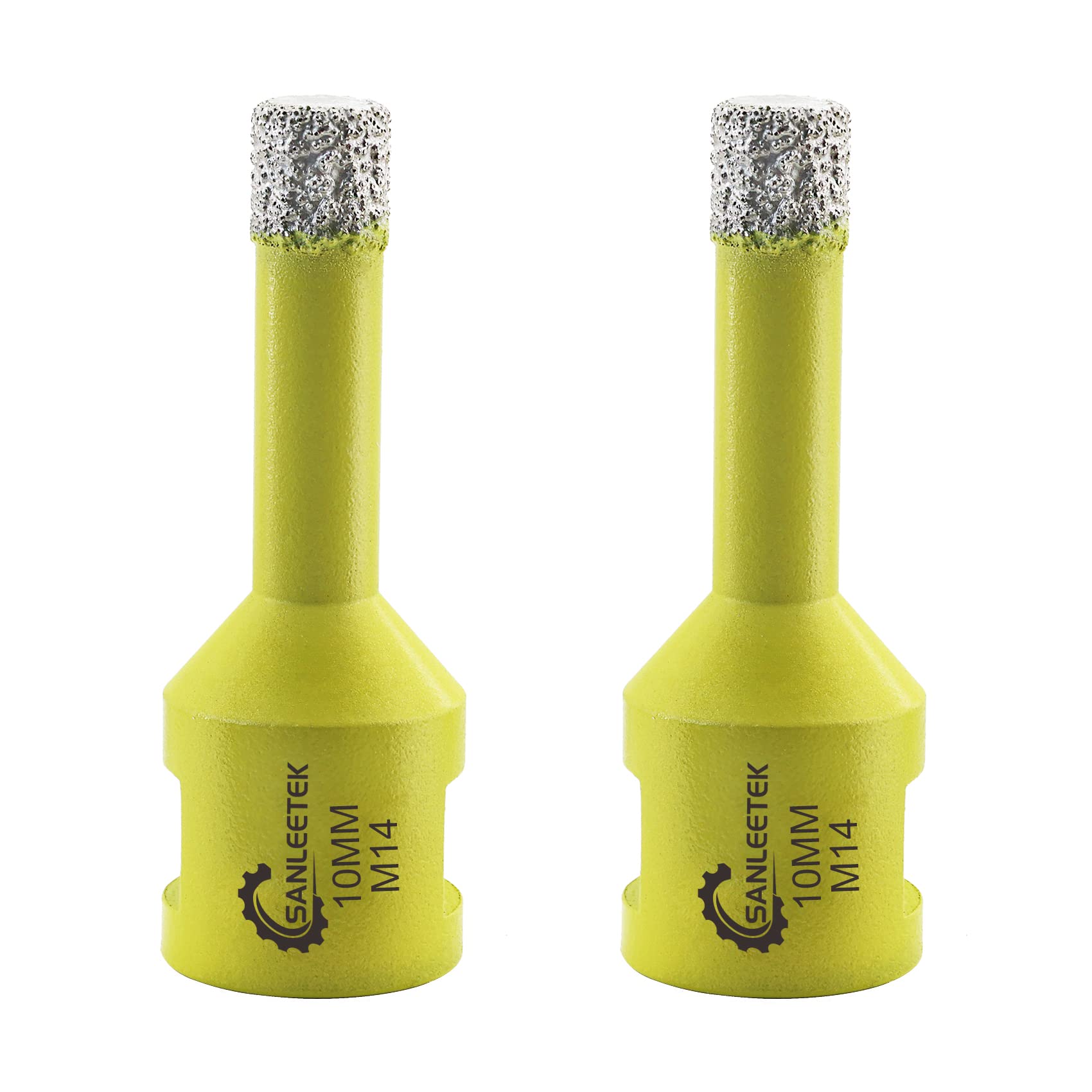 Diamond Tile Drill Bits 2pcs 10mm SANLEETEK Vacuum Brazed Diamond Hole Saw for Ceramic Porcelain Marble Granite M14 Thread