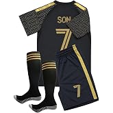 LA Son 7 Jersey 26/27 Kids Soccer Jersey Set with Shorts Socks for Fans | Youth Football Training Uniform, Football Kit, Kids Football Jersey