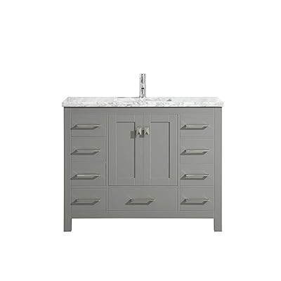 Buy Eviva London 48 X 18 Inch Gray Transitional Bathroom Vanity With White Carrara Marble Countertop And Undermount Porcelain Sink Online In Indonesia B076zylh2c
