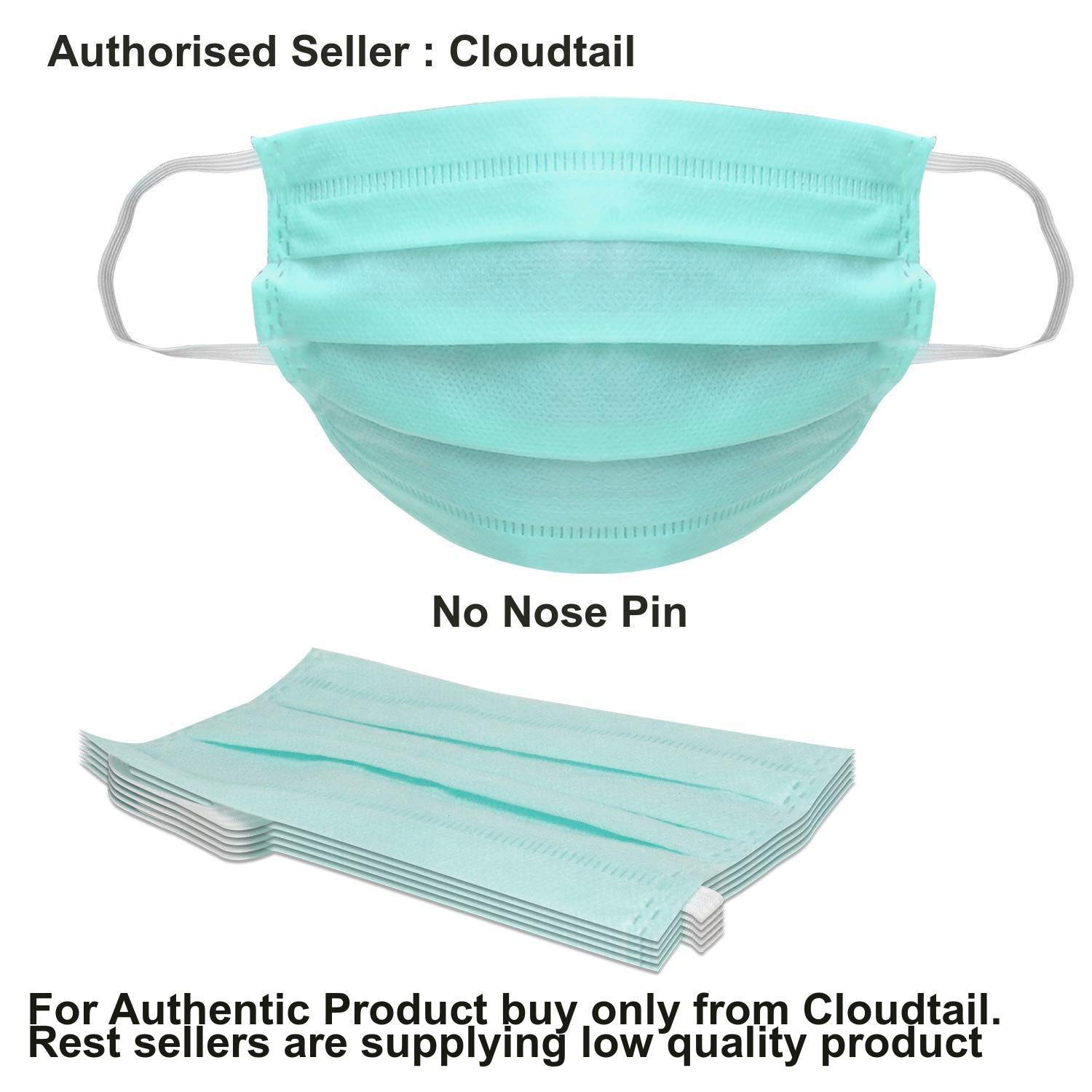 [Apply coupon] Clazkit 3Ply Ultrasonic Stitched Disposable Surgical Mask without Nose pin, Set