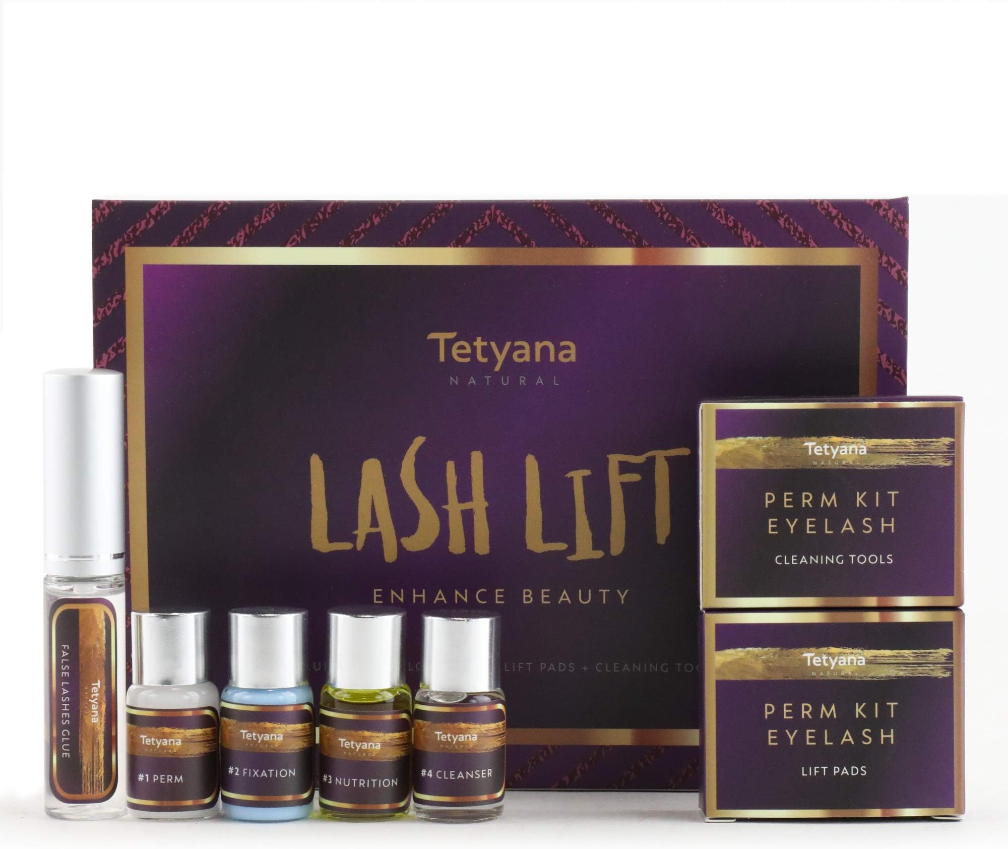 Tetyana naturals Eyelash Perm Kit, Professional Quality Lash Lift, Semi-Permanent Curling Perming Wave, Lotion & Liquid Set