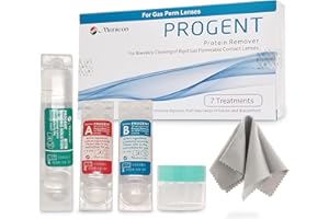 MAXIM EYE Menicon Progent 7 Treatment Biweekly Gas Permeable Contact Lens Cleaner - Bundled with One Reusable Anti Fog Cloth for Eyeglasses