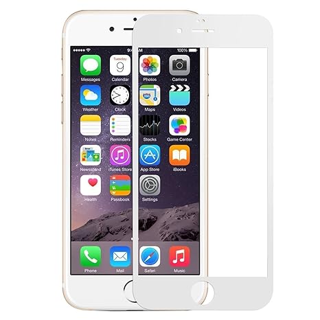 Pomelo Panzerglas Schutzfolie für iPhone 6 iPhone 6s Displayschutzfolie 3D Vollständige Abdeckung 99% Transparenz 9H Hartglas 4.7 Zoll (Weiß)