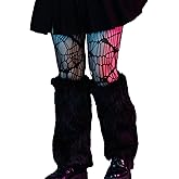 OYOANGLE Women's Faux Fur Fuzzy Leg Warmers Furry Boot Covers Furry Boot Cuffs Fuzzy Shoes Cover Socks