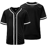 Tocament Baseball Jersey for Men and Women,Hipster Hip Hop Sports Uniforms,Shirts Short Sleeve for Custom Button up Shirt