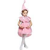 Toddler Munchkin Ballerina Costume - Pink Dress with Ruffles and Elf-Style Hat