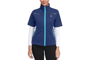 Little Donkey Andy Women's Short Sleeve Jacket Windproof Lightweight Vest for Golf Hiking Running