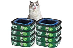 LUVINOS Cat Litter Refill Bags 28FT - 8 Pack with 7-Layer Odor Guard - Maximum Odor Control for Litter Genie Standard, Plus, Style, XL Plus