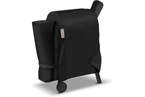 KINGLY Pellet Grill Cover for Traeger Pro 22/575 Series,600D Heavy Duty Rip-Proof Material Smoker Cover,Waterproof UV and Fade Resistant Grill Cover with Straps & Zippers for Traeger Lil'Tex Elite,Eastwood