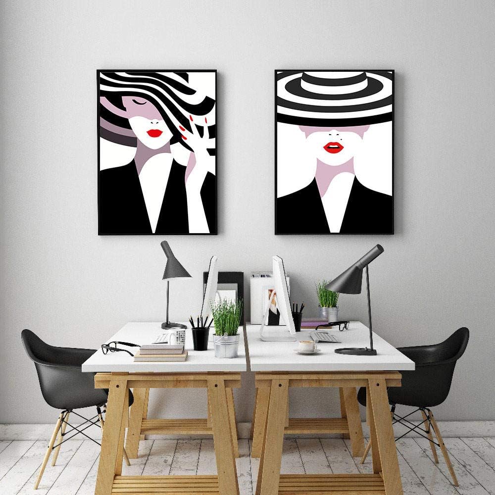 Sombrero Chica de moda Carteles e impresiones minimalistas Arte de la
