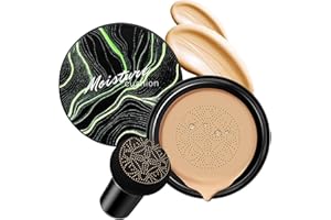 RUOYILIN Mushroom Head Air Cushion CC Cream - BB Cream Face Makeup for Mature Skin, Moisturizing Cover Balm Foundation & Long-Lasting Color Correcting Concealer, Even Skin Tone for All Skin Types