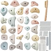 Qicrdvi Premium Resin Rock Climbing Holds for All Ages, Large Training Rock Climbing Wall Grips Indoor/Outdoor, Rock-Like Texture Climbing Wall with Mounting Hardware