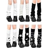 Geyoga Y2k Accessories Harajuku Winter Leg Warmers Girls Gyaru Japan Kawaii Leg Warmers Goth Lolita Knit Boot Socks