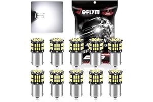 JEFLYM 1156 1141 Led Bulbs for RV, P21W 1003 1073 7506 BA15S RV LED Interior Bulb,3014 54 SMD LED Replacement for 12 Volt RV Interior Camper Boat Trunk Interior Lights (10 Pcs)