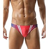 Mens Sexy Bikini Swimwear Camouflage Triangle Swim Trunks for Men 2" Stylish Swim Briefs