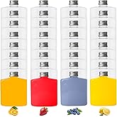 DISWALE 32 Pcs 8.5 oz Plastic Bottles with Caps, Clear Reusable Disposable Juice Bottles, Small Beverage Containers for Water, Smoothies, Milk, Juicing, Mini Fridge Storage