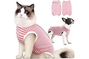 Tiagoboo Cat Recovery Suit for Male and Female Surgical Post Surgery Soft Surgery Recovery Suit Onesie for Cats,E-Collar Alternative Anti-Licking Outfit Pet Surgical Recovery Cat Pajama Suit