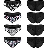 Littleforbig Women's Ladies Soft Mesh Underwear Comfortable Hipster Briefs Goth Babe 4 Pack Panties Set