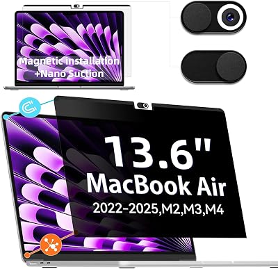 IPROKKO Magnetic Privacy Screen for MacBook Air 13.6/13 (M2-M5) Blue Light